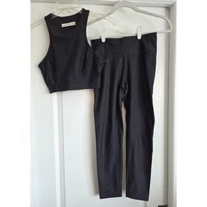 Outdoor Voices Set Gray Athena Crop Tank TechSweat Core Leggings Sz S Activewear